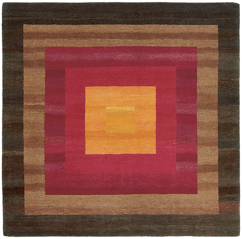 6 Border oranjebruin vloerkleed