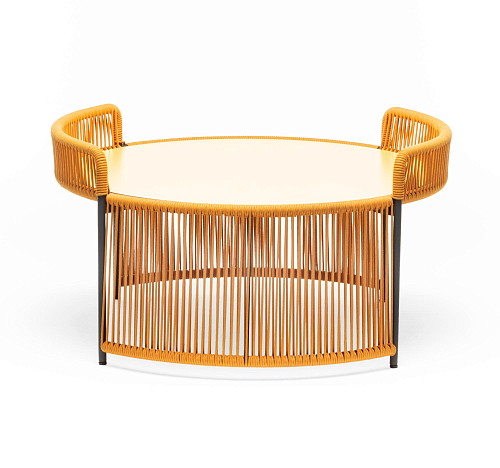 Altana ronde gele buiten-salontafel