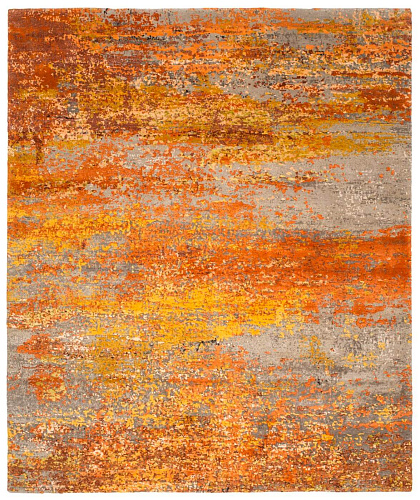 Artwork 27 oranje vloerkleed