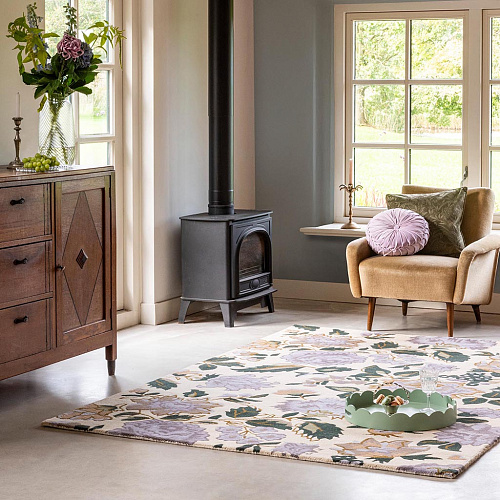 Wendling Floral heide paars vloerkleed