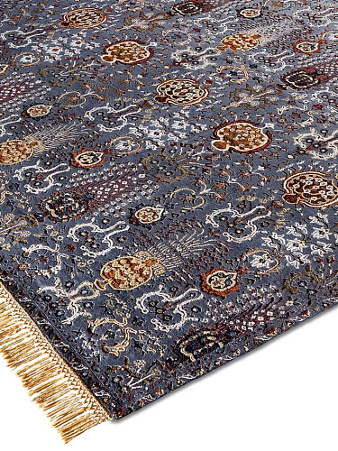 Tapis de luxe fait main Isfahan anthracite