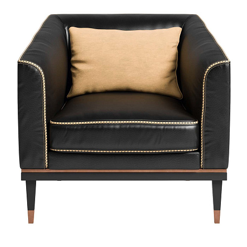 Occasional zwarte leren fauteuil