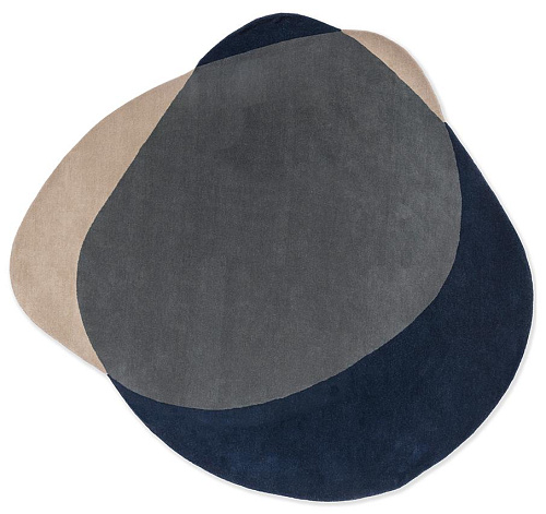 Element Arp blauw vloerkleed