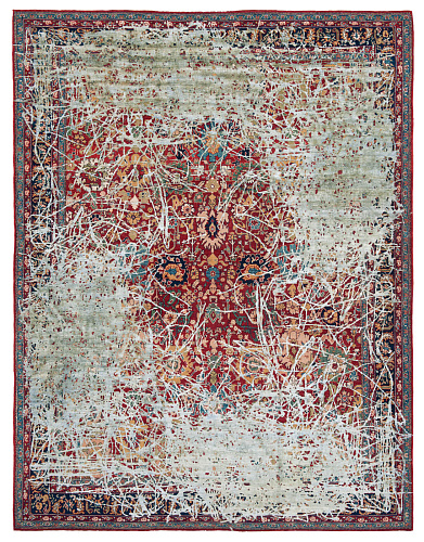 Tapis en soie Bidjar Highgate Enjoy rouge gris