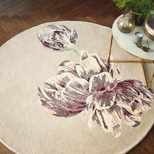 Tranquility beige rond vloerkleed
