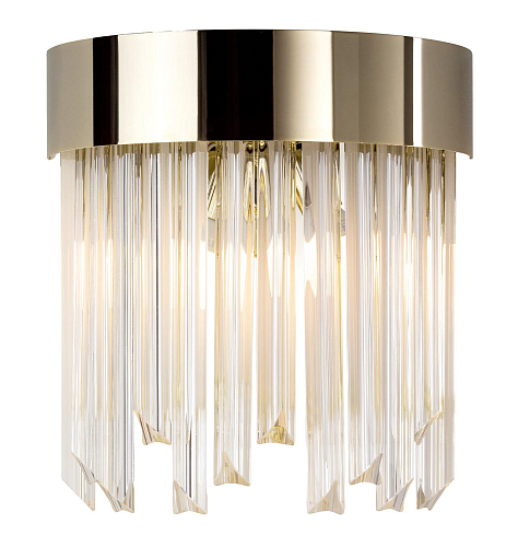 Gouden triedro glazen wandlamp
