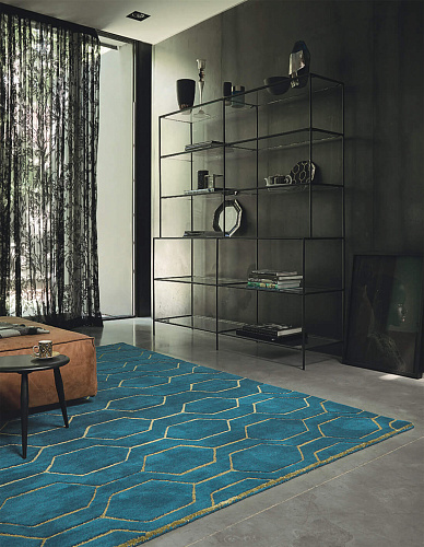 Arris teal vloerkleed