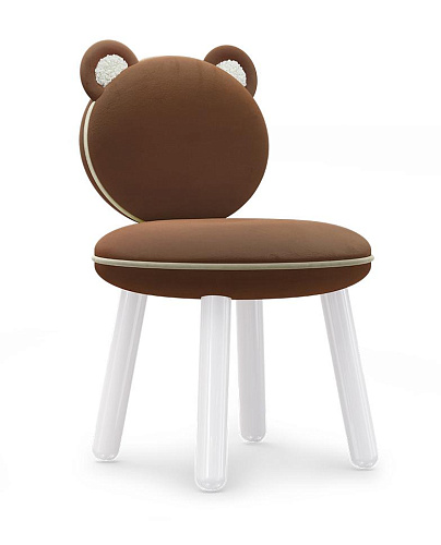 Chaise enfant Ours duveteux brun