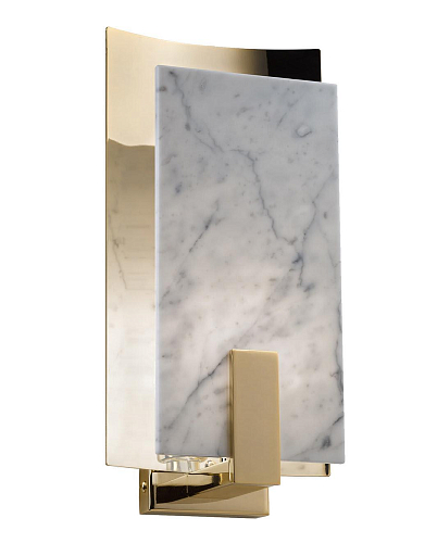 Messing en Carrara marmer wandlamp