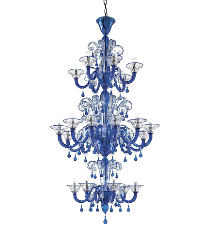 Classical kroonluchter in lichtblauw Murano glas