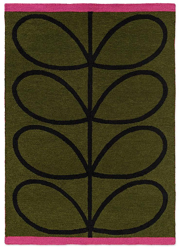 Tapis d’extérieur Linear Stem olive