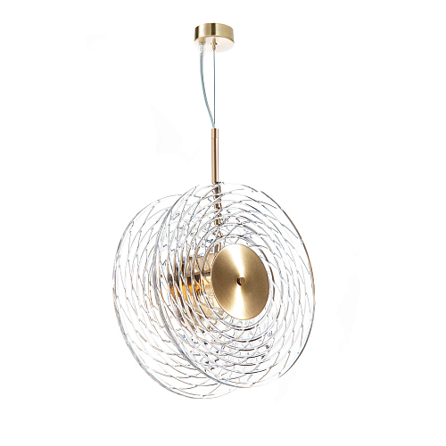 Ripple dubbele kristallen schijf hanglamp