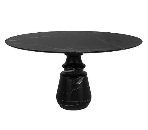 Obsidian ronde Nero Marquina eettafel