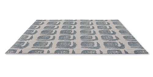 Woodblock grijs vloerkleed
