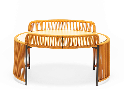 Altana ronde gele buiten-salontafel