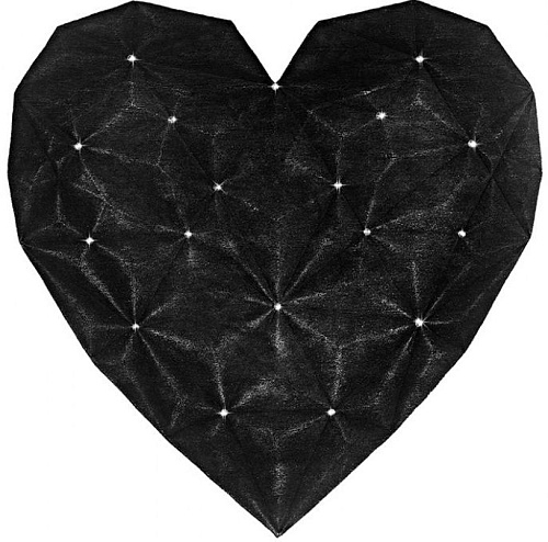 Heart Diamond zwart vloerkleed