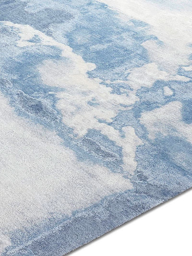 Tapis de luxe fait main Clouds bleu