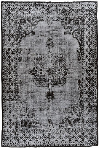 Black vintage vloerkleed