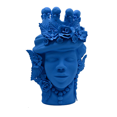 Moorkop blauwe sculptuur