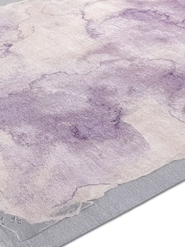 Mono paars luxe handgeknoopt vloerkleed