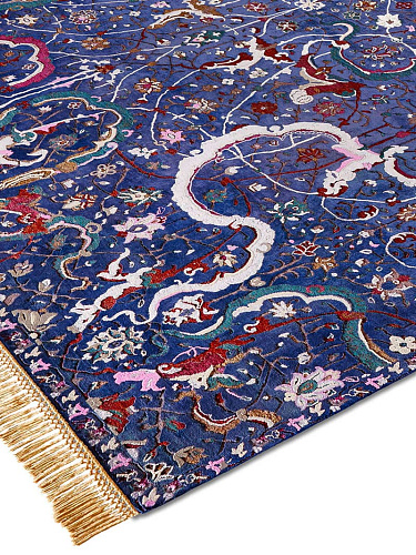 Tapis de luxe Tabriz Navy Blue