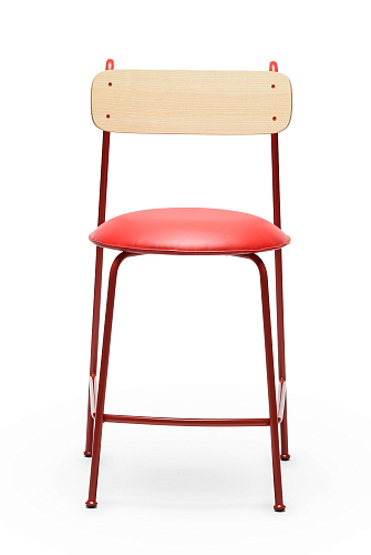 Chaise de bar Lena SG-65 Rouge en frêne