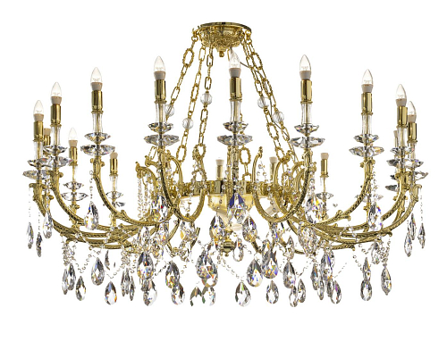 Lustre classique en cristal finition or