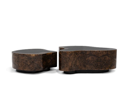 Ensemble de tables basses Crest en noyer