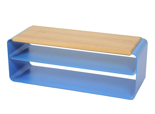 Eigentijds hout en metalen bankje (var. 3)