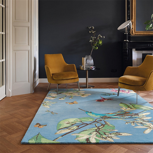 Hummingbird blauw vloerkleed