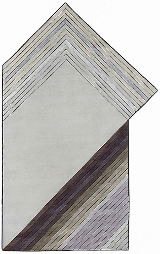 Hand-geknoopt geometrisch wol & viscose vloerkleed