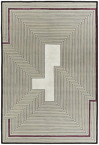 Hand Knotted beige frame wol & viscose vloerkleed