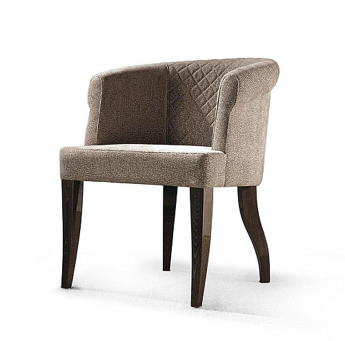 Fauteuil rond à surpiqûres géométriques