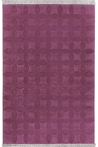 Tapis aubergine tufté main