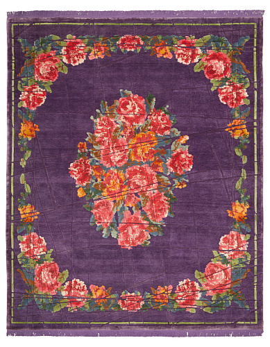 Tapis Sofianka Wrapped violet bleu foncé