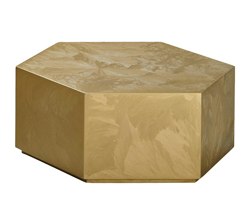 Hexagonale gouden salontafel