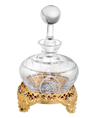 Flacon de parfum en cristal finition or 24 carats