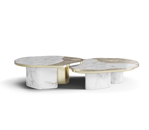 Ensemble de tables Athena marbre & or