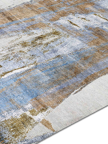 Tapis tissé main or rouille