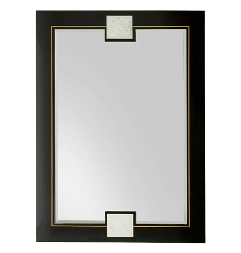 Miroir mural en ébène et laiton