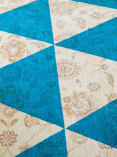 Double Layer groen designer vloerkleed