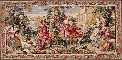 Tapisserie murale Fête champêtre avec bordure