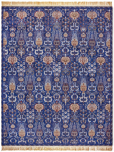 Isfahan blauw handgemaakt luxe vloerkleed