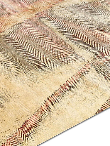 Tapis noué à la main jaune pierre