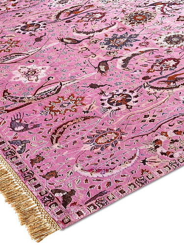 Kerman roze handgemaakt luxe vloerkleed