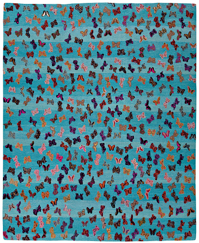 Little Butterfly aqua vloerkleed