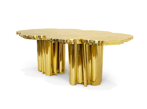 Ambachtelijke gouden eettafel