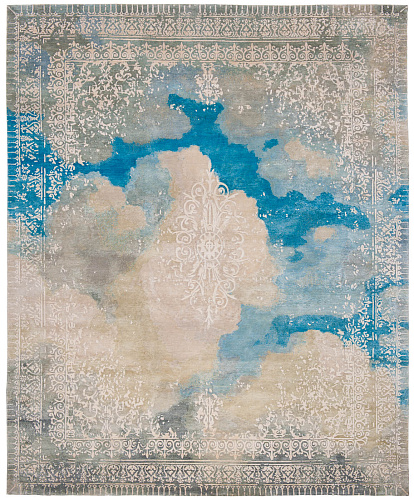 Tapis Ferrara Cloud Special Rocked blanc bleu