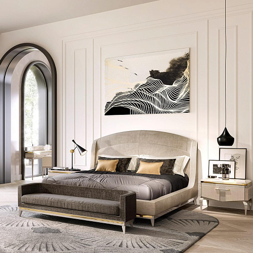 Eigentijds beige bed