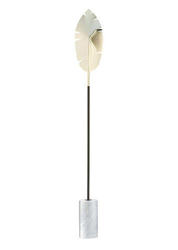 Lampadaire feuilles dorées avec socle en Carrare